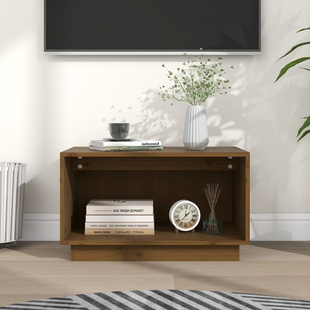 TV Cabinet Solid Wood Pine Natural/Honey Brown/White/Black