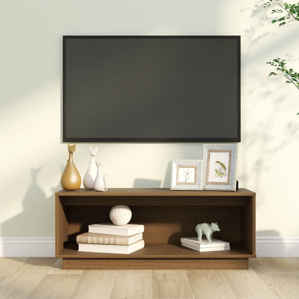  TV Cabinet Honey Brown Solid Wood Pine