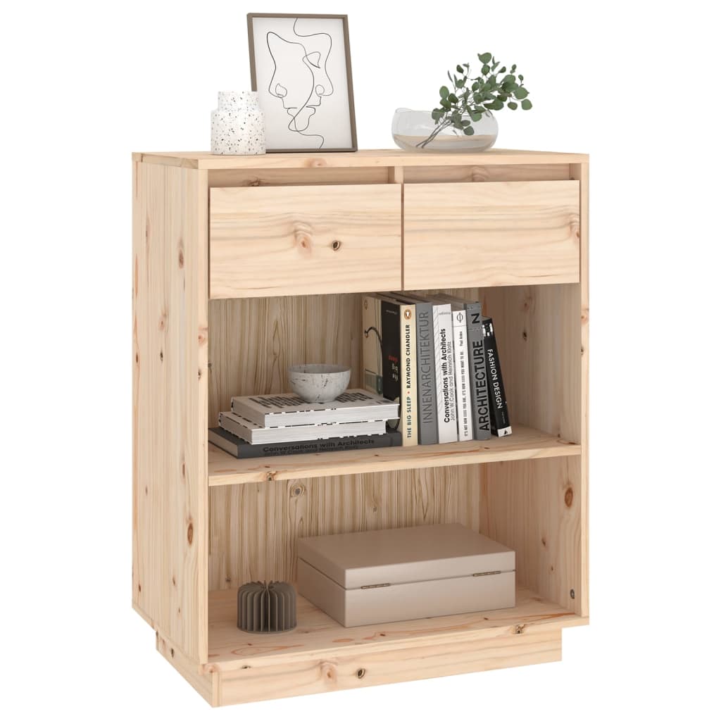 Console Cabinet Solid Wood Pine Brown/Natural/White/Black