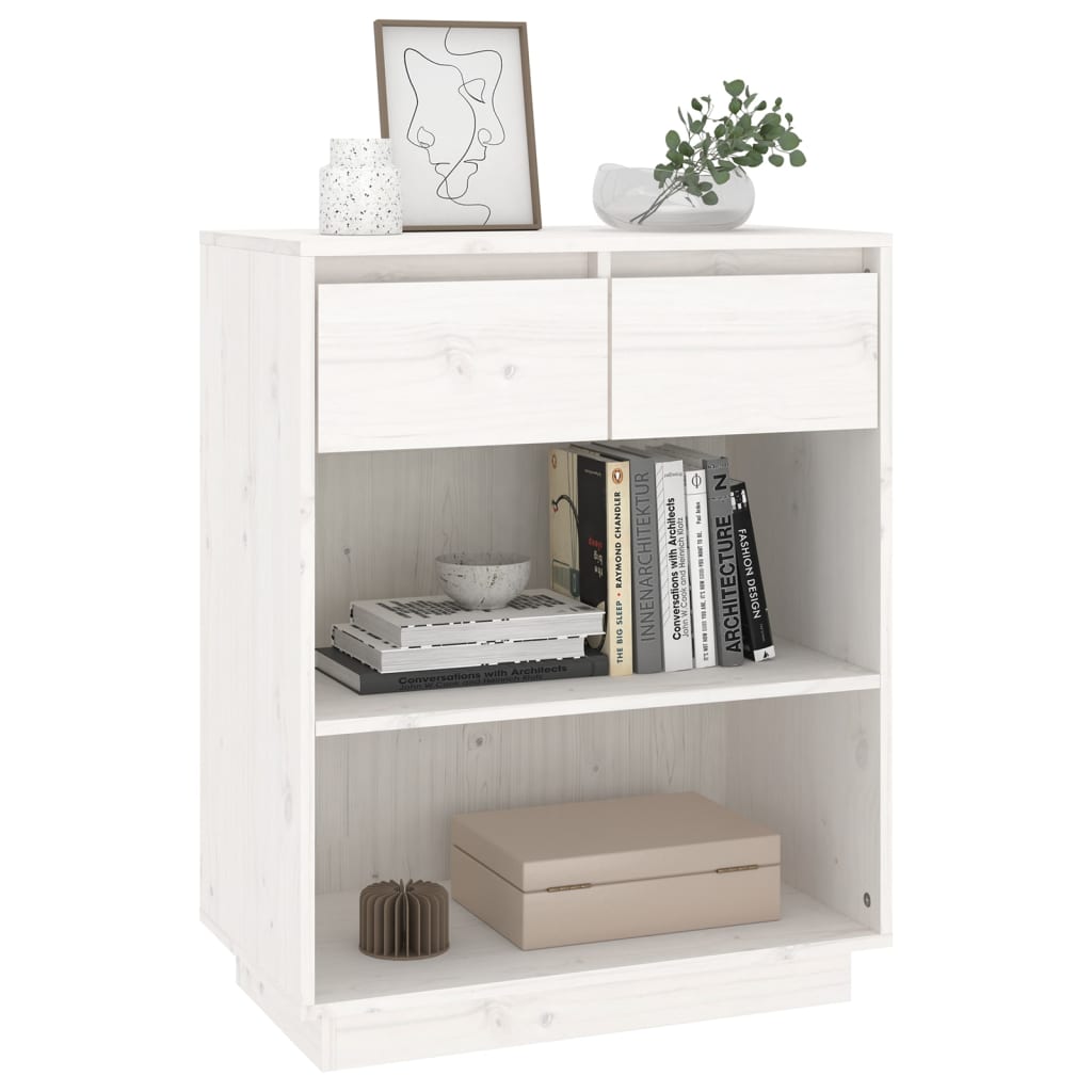 Console Cabinet Solid Wood Pine Brown/Natural/White/Black