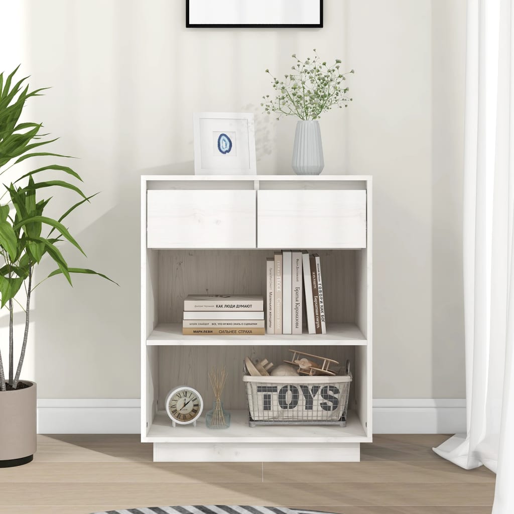 Console Cabinet Solid Wood Pine Brown/Natural/White/Black