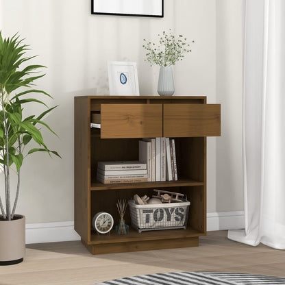 Console Cabinet Solid Wood Pine Brown/Natural/White/Black