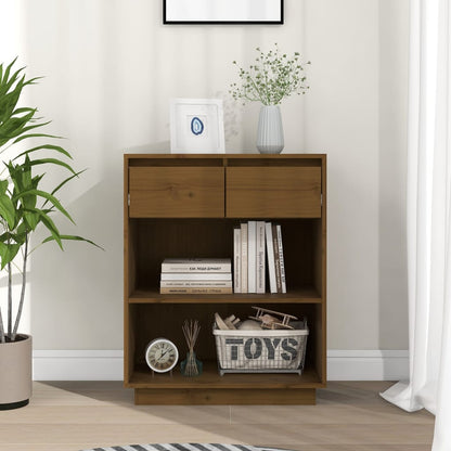 Console Cabinet Solid Wood Pine Brown/Natural/White/Black