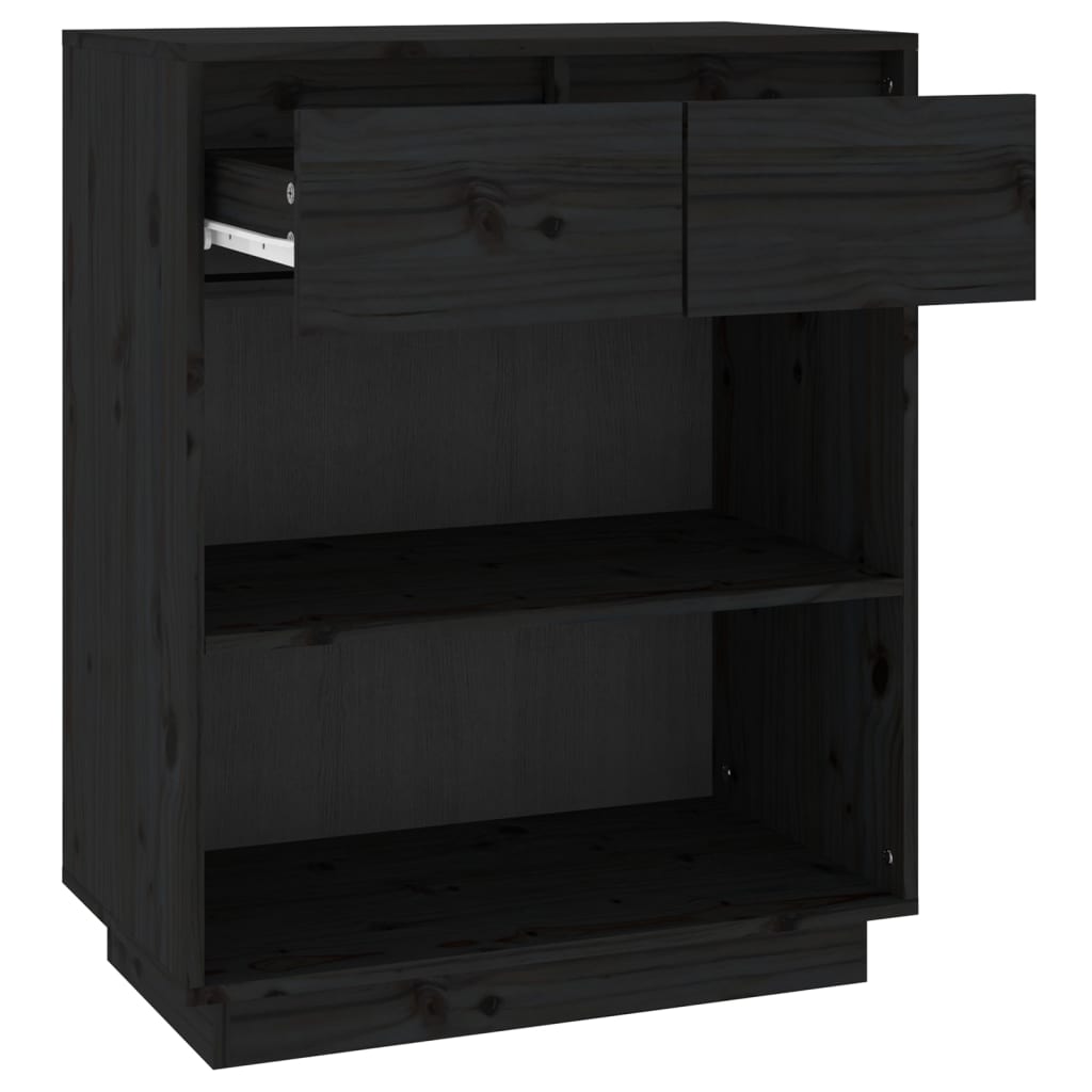 Console Cabinet Solid Wood Pine Brown/Natural/White/Black
