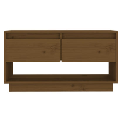 TV Cabinet Honey Brown Solid Pine Wood