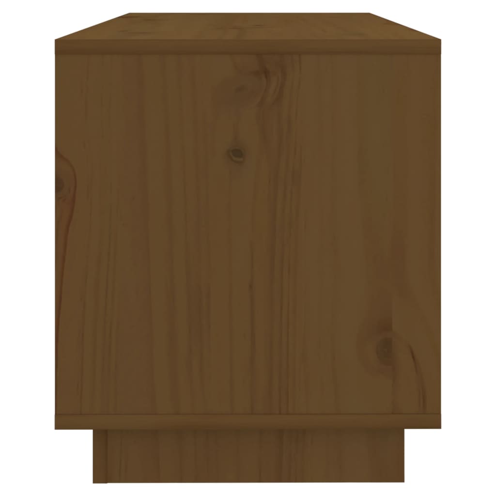 TV Cabinet Honey Brown Solid Pine Wood