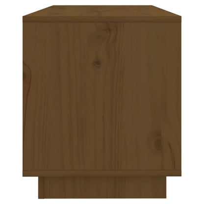 TV Cabinet Honey Brown Solid Pine Wood