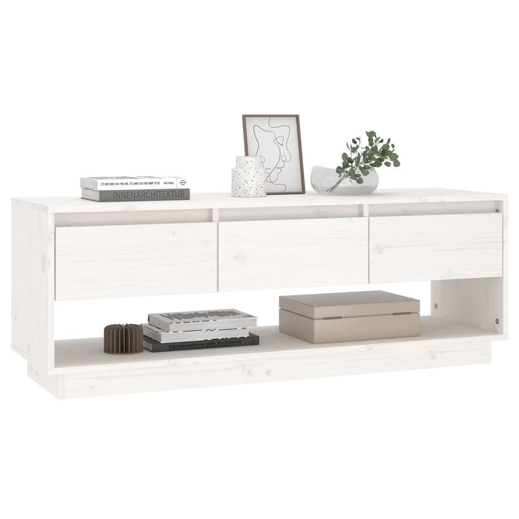 TV Stand Cabinet Solid Wood Pine White/Brown/Natural/Black