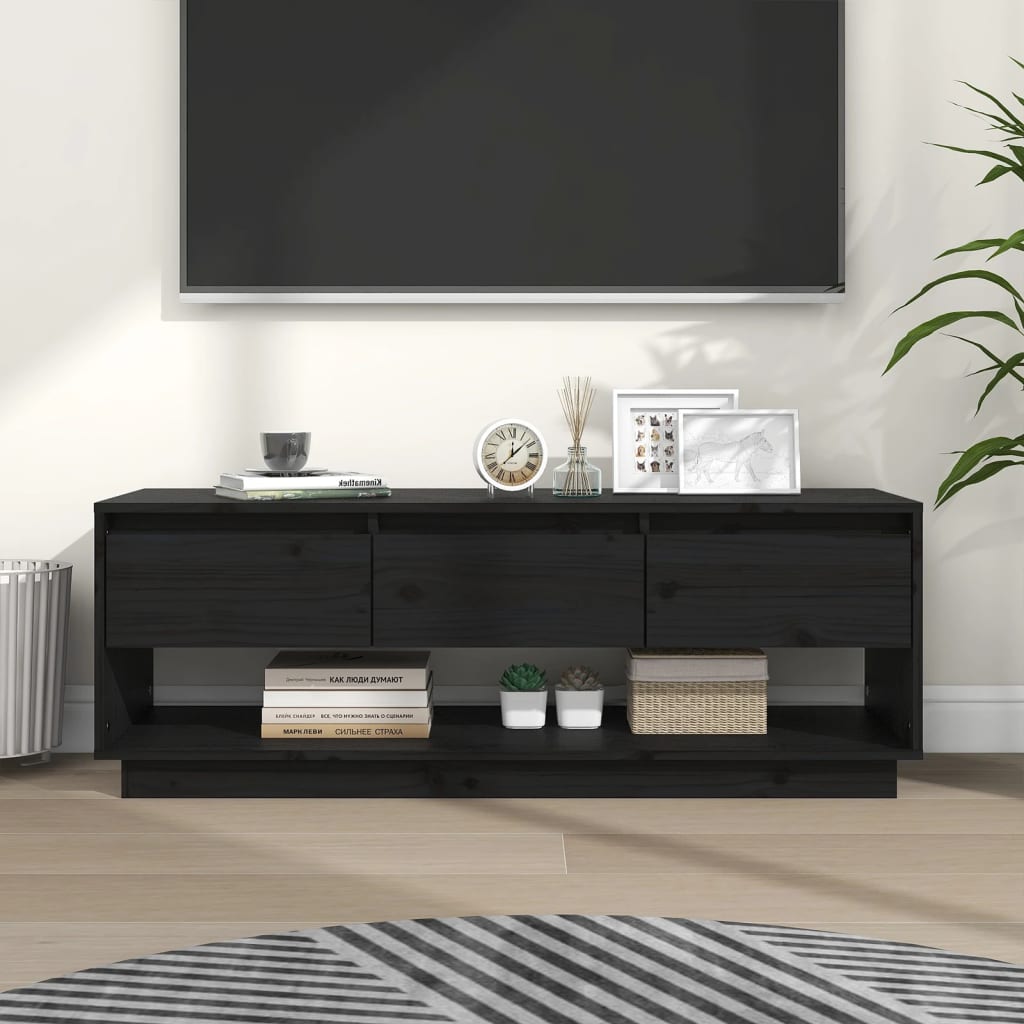 TV Stand Cabinet Solid Wood Pine White/Brown/Natural/Black