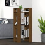 Book Cabinet Room Divider Honey Brown Solid Wood