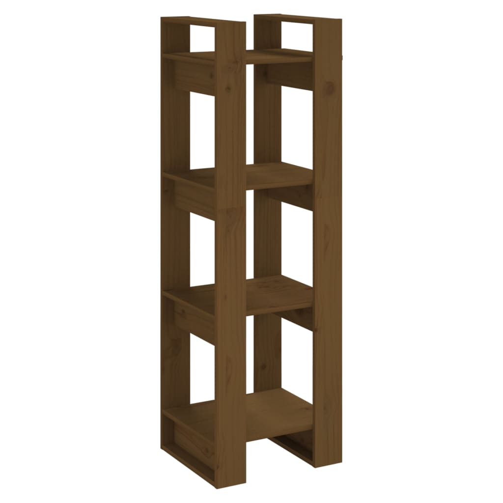 Book Cabinet/Room Divider Honey Brown Solid Wood - 41×35×125cm