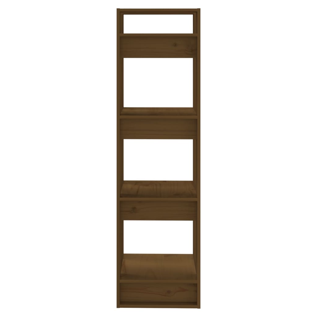 Book Cabinet/Room Divider Honey Brown Solid Wood - 41×35×125cm