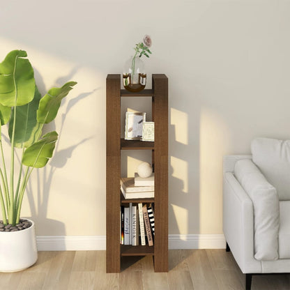 Book Cabinet/Room Divider Honey Brown Solid Wood - 41×35×125cm