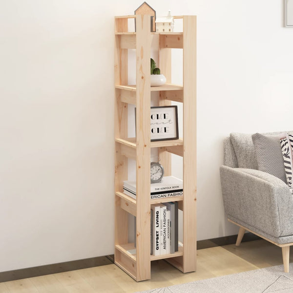  Bookcases/Room Divider Oak/White Solid Wood Pine
