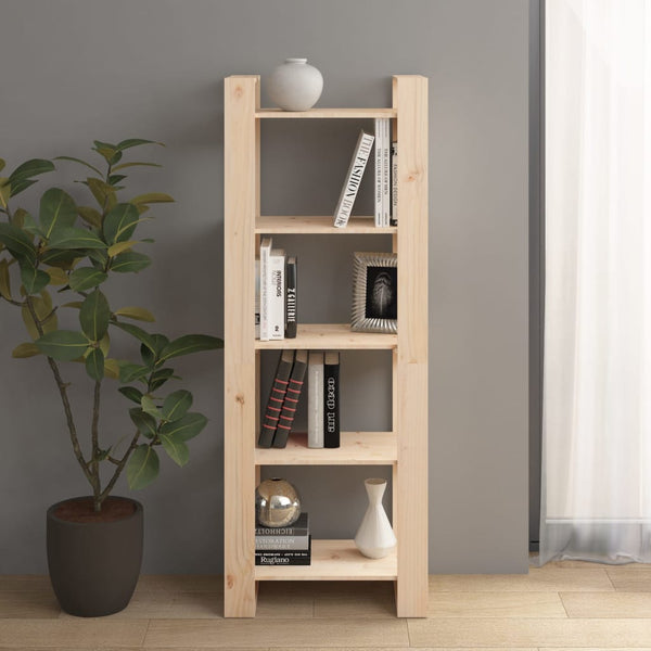  Book Cabinet/Room Divider Solid Wood Natural