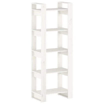Book Cabinet/Room Divider White Solid Wood