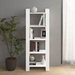 Book Cabinet/Room Divider White Solid Wood