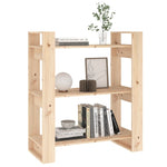 Book Cabinet/Room Divider White/Black/Brown/Natural Solid Wood Pine