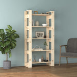 Book Cabinet/Room Divider Black/Natural Solid Wood