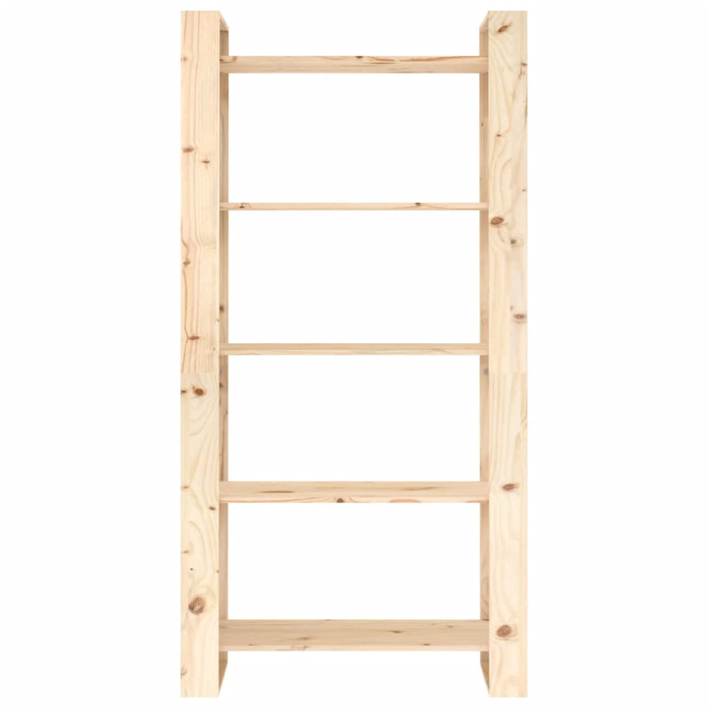 Book Cabinet/Room Divider Black/Natural Solid Wood