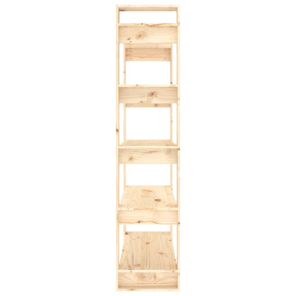 Book Cabinet/Room Divider Black/Natural Solid Wood