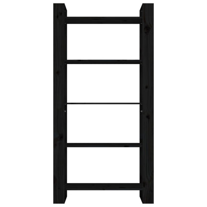 Book Cabinet/Room Divider Black/Natural Solid Wood