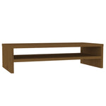 Monitor Stand Honey Brown Solid Wood Pine