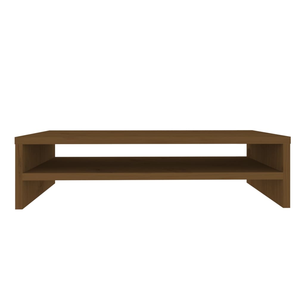 Monitor Stand Honey Brown Solid Wood Pine