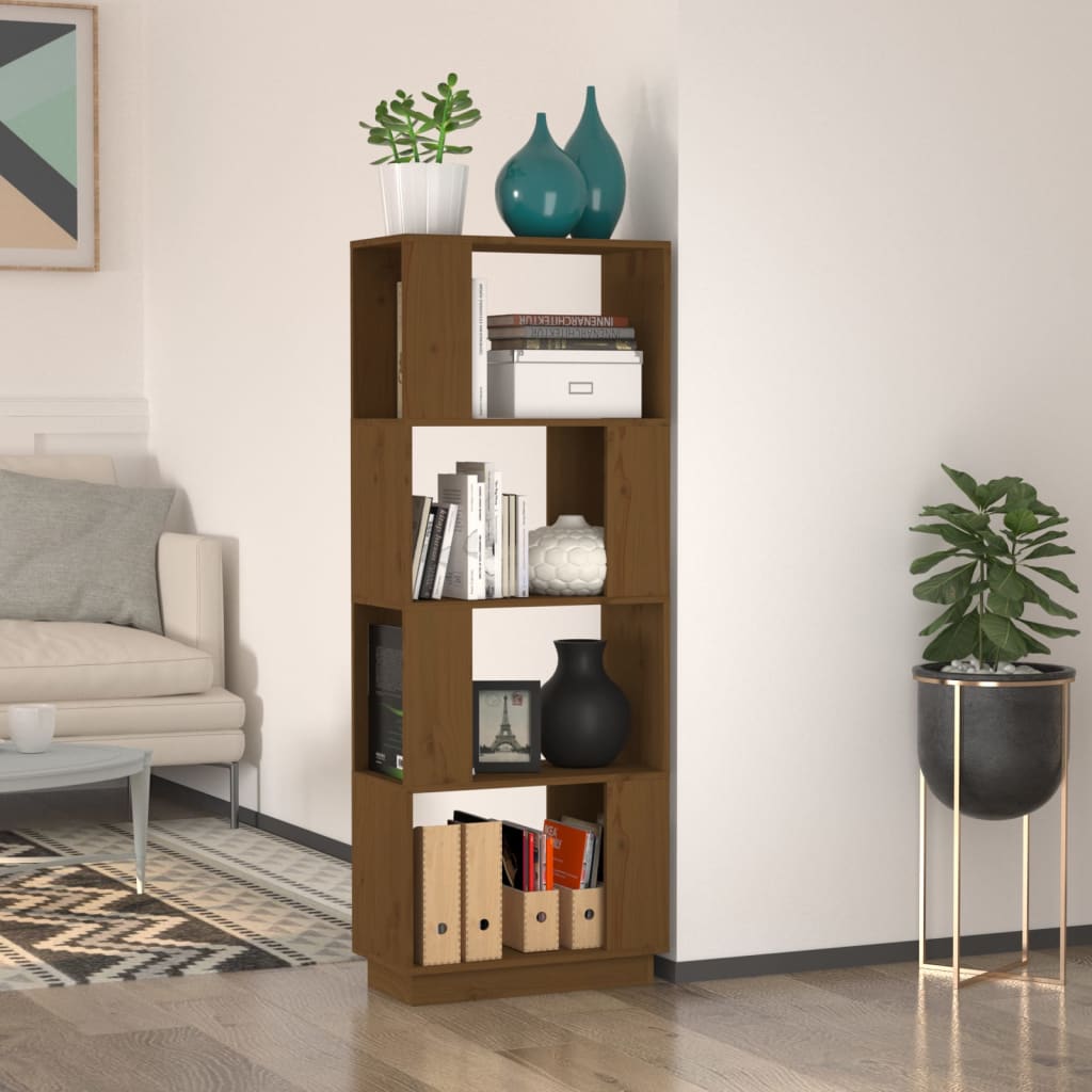 Book Cabinet/Room Divider Shelving Black/Oak/Honey brown/White Solid Wood Pine