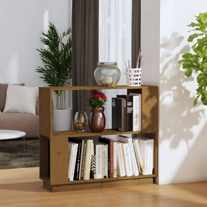 Book Cabinet/Room Divider Honey Brown Solid Wood