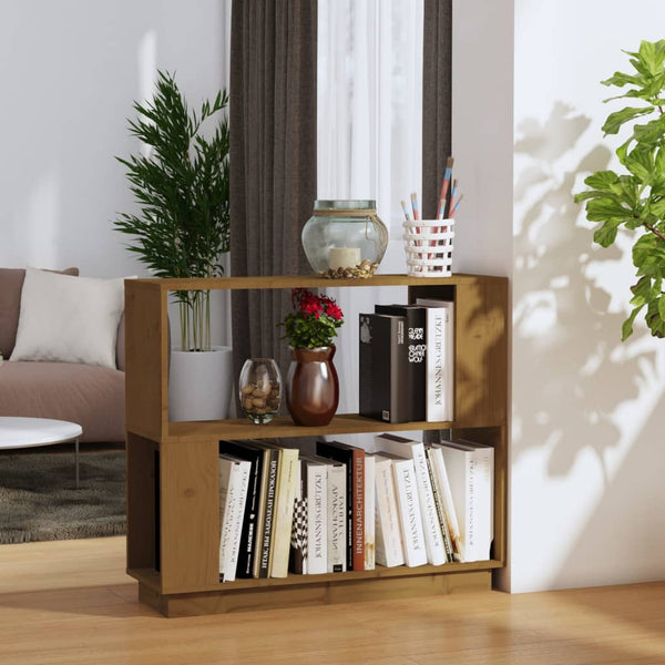  Book Cabinet/Room Divider Honey Brown Solid Wood