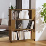 Book Cabinet/Room Divider Honey Brown Wood Solid