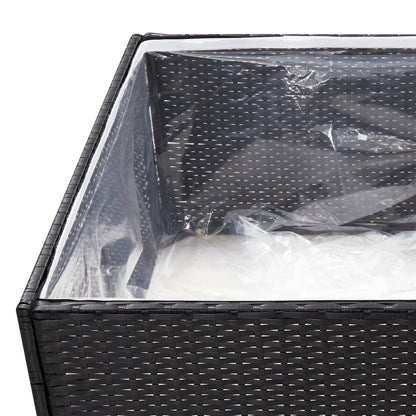 Garden Planter Black Poly Rattan
