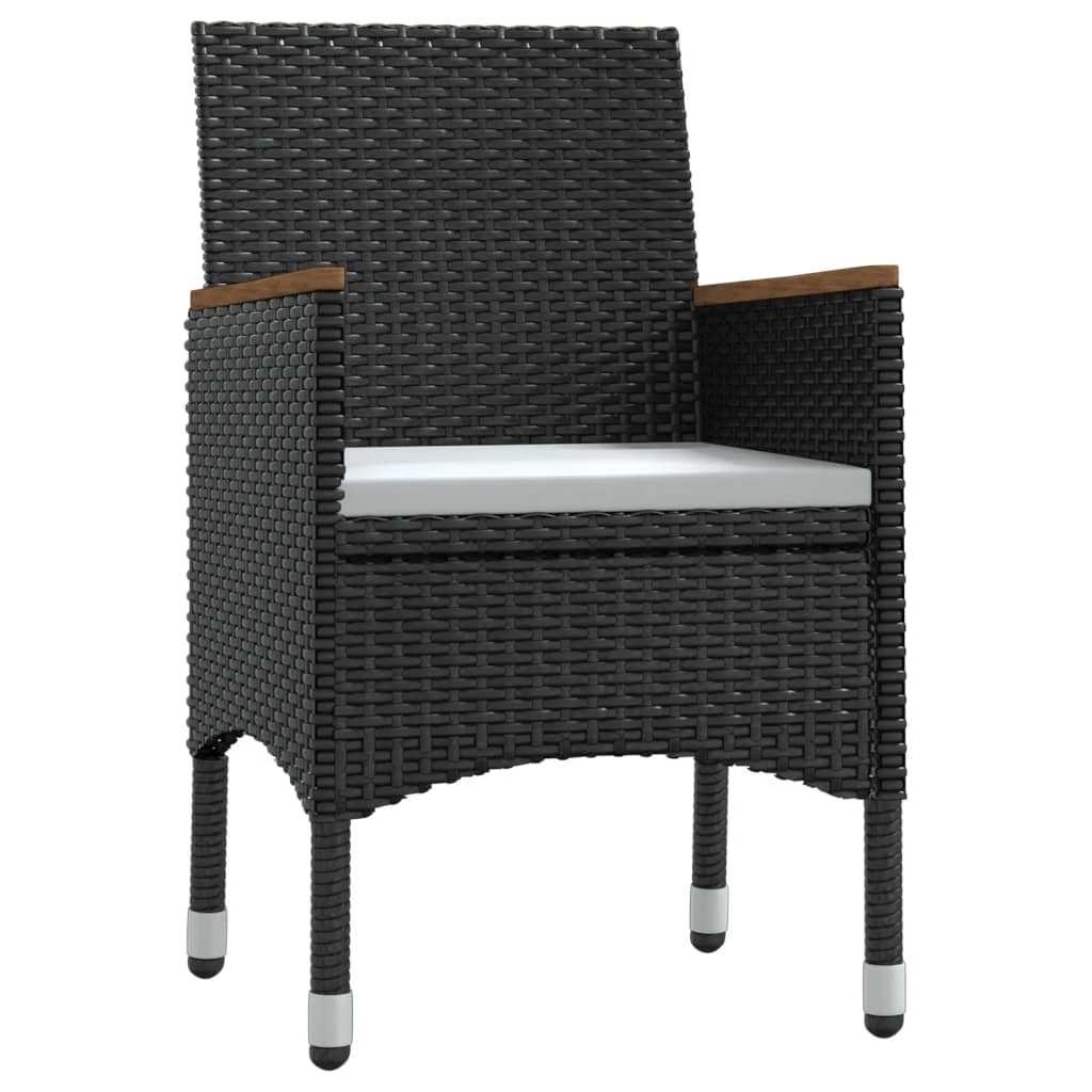 Chic Fresco Dining: 9-Piece Garden Dining Set in Stylish Black with Cushions