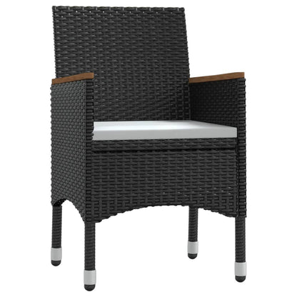 Chic Fresco Dining: 9-Piece Garden Dining Set in Stylish Black with Cushions