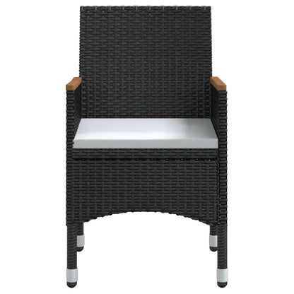 Chic Fresco Dining: 9-Piece Garden Dining Set in Stylish Black with Cushions
