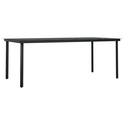 Chic Fresco Dining: 9-Piece Garden Dining Set in Stylish Black with Cushions