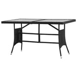 Garden Table Black - Poly Rattan