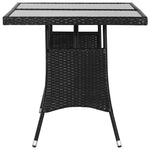 Garden Table Black - Poly Rattan