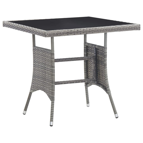  Stylish Garden Table Grey Poly Rattan