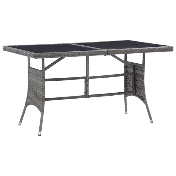  Garden Table Grey - Poly Rattan