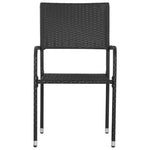 Garden Dining Chairs 6 pcs Stackable Black Poly Rattan