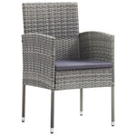 Garden Chairs with Dark Grey Cushions 2 pcs Grey Poly Rattan