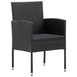 Garden Chairs with Black Cushions 4 pcs Black Poly Rattan