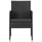 Garden Chairs with Black Cushions 4 pcs Black Poly Rattan