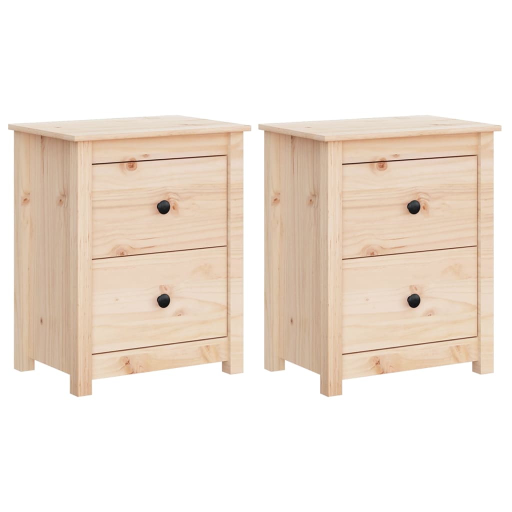 Bedside Cabinets 2 pcs Solid Wood Pine - 50×35×61.5cm