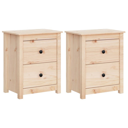 Bedside Cabinets 2 pcs Solid Wood Pine - 50×35×61.5cm