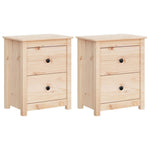 Bedside Cabinets 2 pcs  Solid Wood Pine