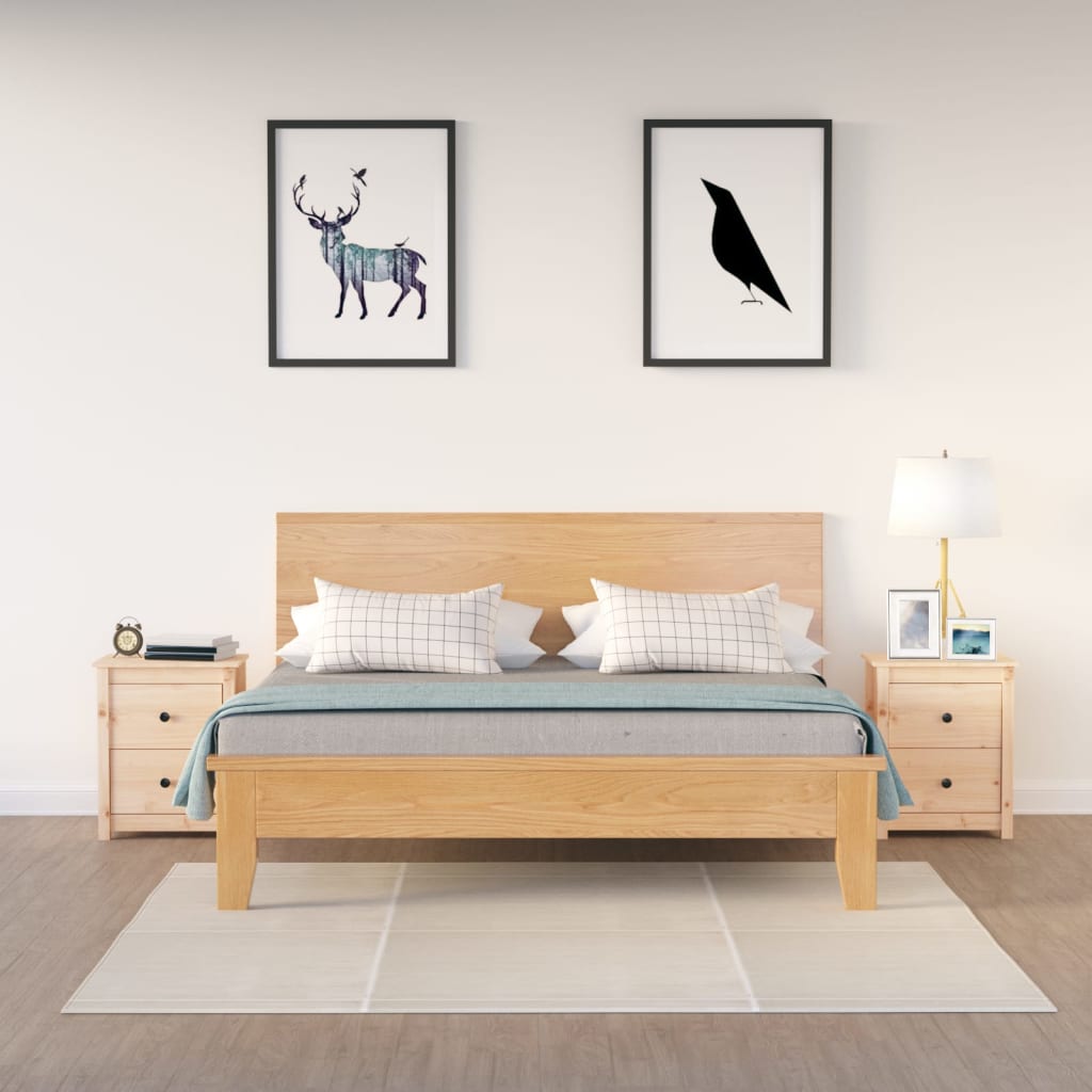 Bedside Cabinets 2 pcs Solid Wood Pine - 50×35×61.5cm