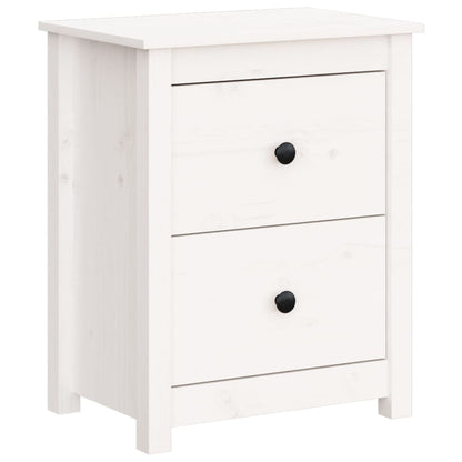 Bedside Cabinets White Solid Wood Pine